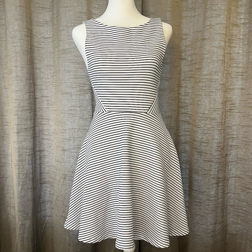 H&M Sleeveless Striped Fit & Flare Dress